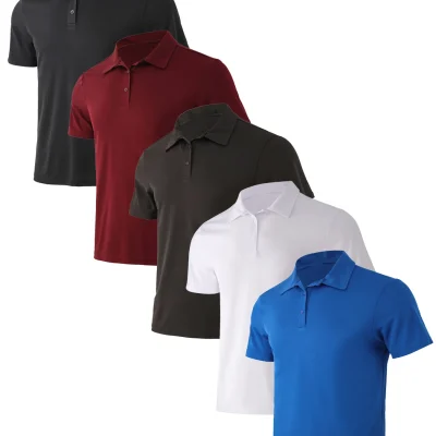 5-piece men's short sleeved polo shirt