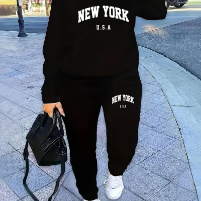 Women's autumn and winter casual sports pants set