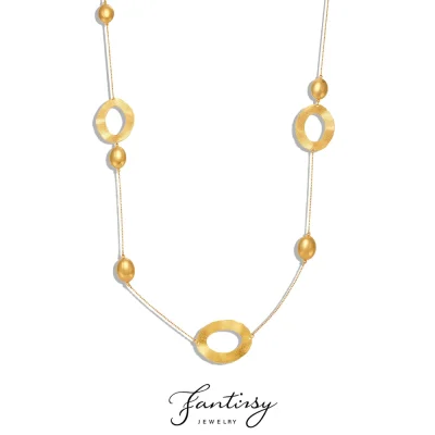 Women 316 Stainless Steel Gold-Plated Oval Pendant