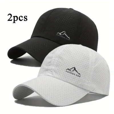 2PCS Unisex Baseball Caps Quick drying Breathable