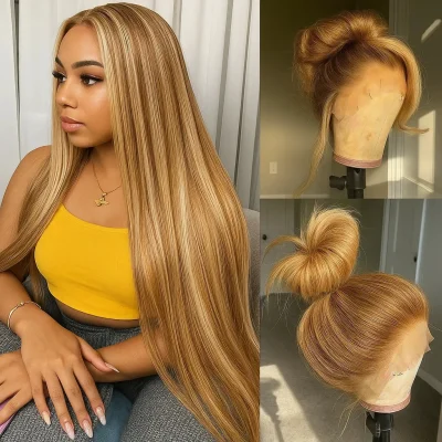 Bone Straight Lace Frontal Brazilian Human Hair Wig