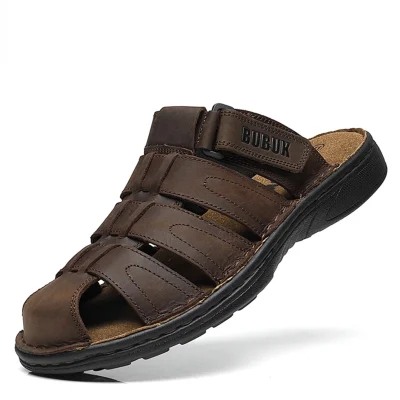 Cowhide Men's Sports Sandals, Open-Toe Outdoor