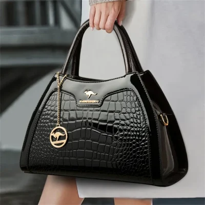 Women's Patented Leather Crocodile Crossbody Bag