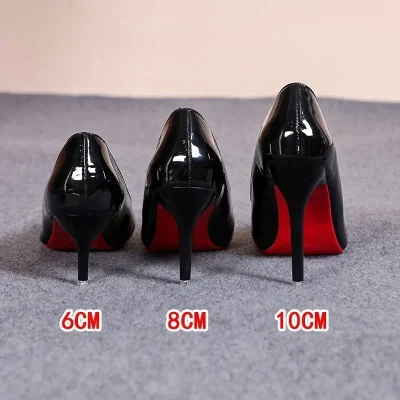 Sexy Red Bottom Women High Heels Pumps Leather